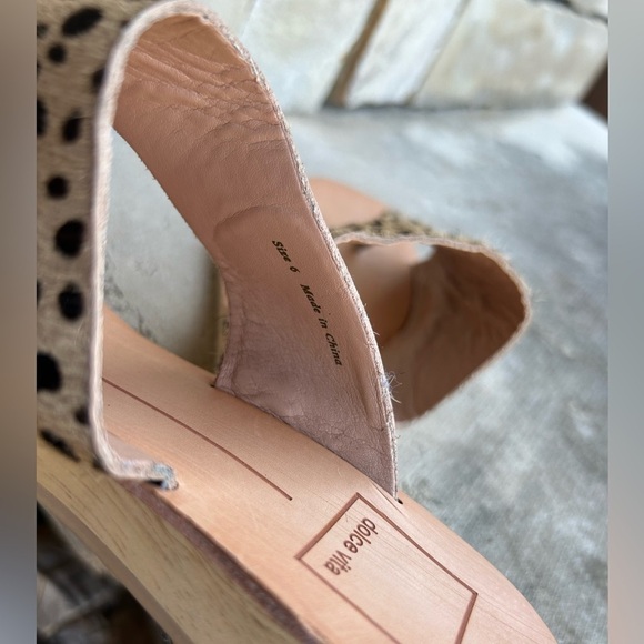 Dolce Vita Leopard calf hair square toe slide sandal Sz-6. B - Picture 8 of 9